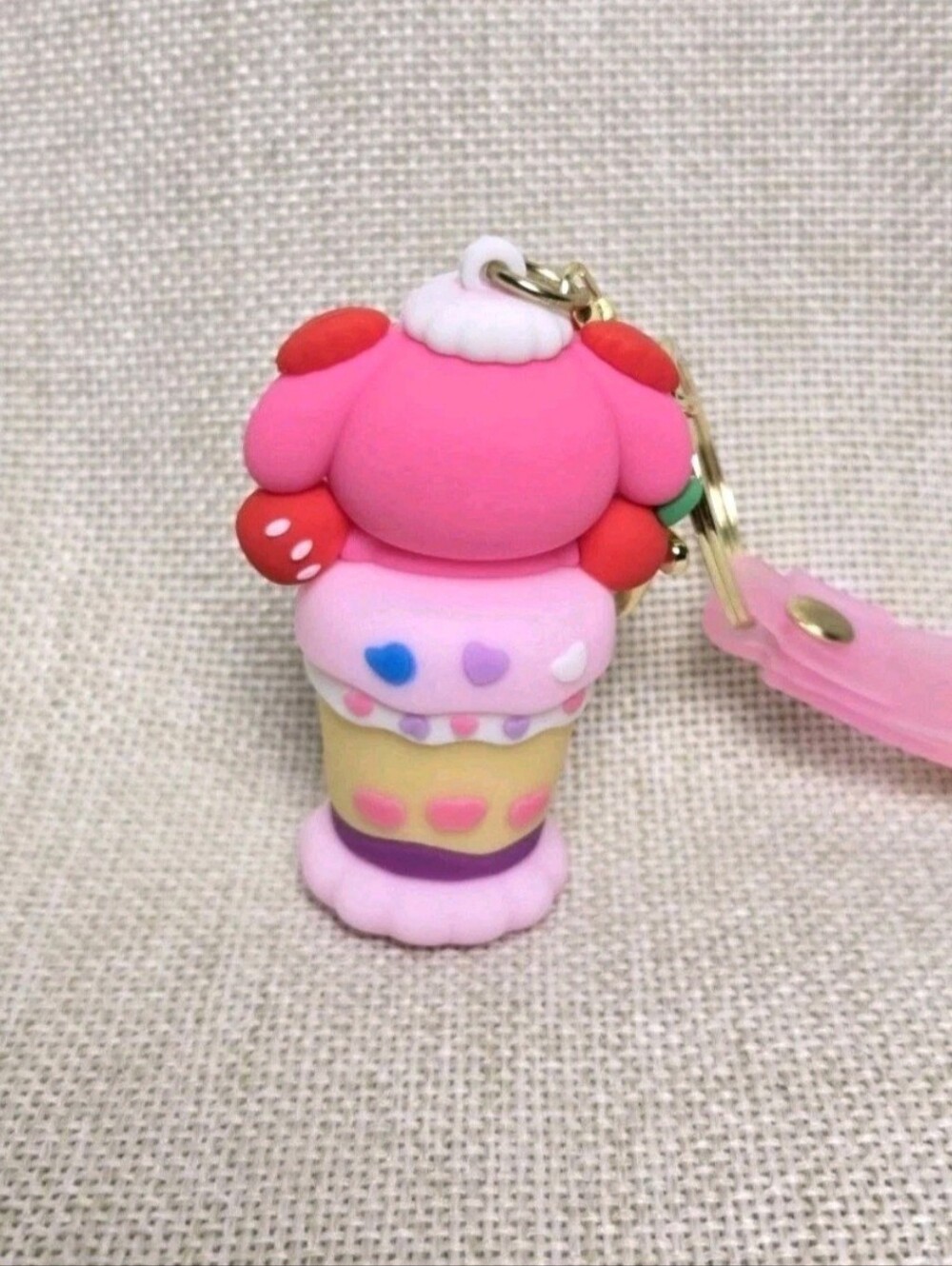 My Melody Ice Cream Cup Keychain Bag Charm Keyring Anime Hello Kitty and Friends - Picture 3 of 3
